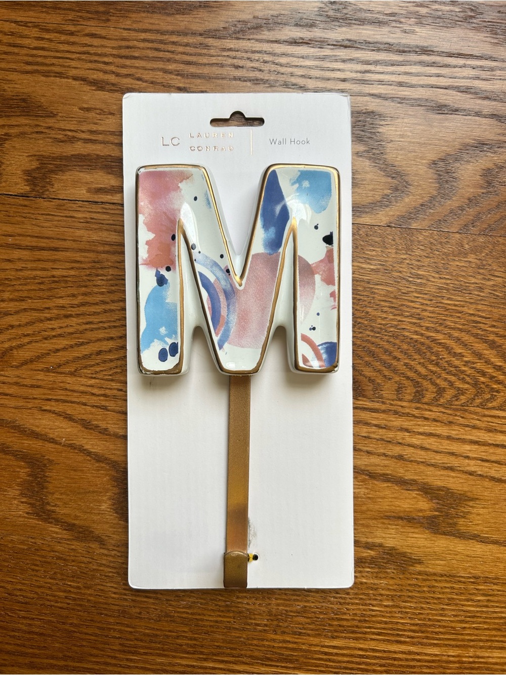 LC Lauren Conrad Multicolor Pink & Blue 'M' Wall Hook